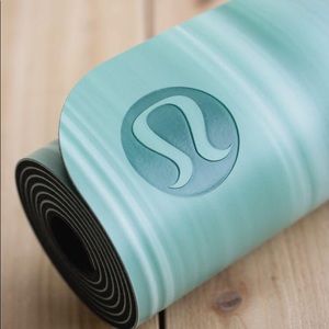 lululemon the mat 3mm reversible - aqua pattern
